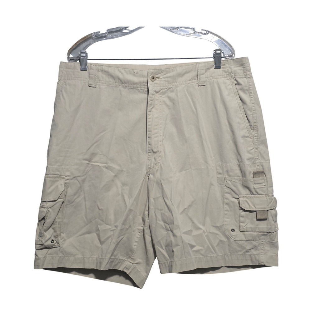 Roundtree & Yorke Outdoors Mens‎ 38x9 Beige Khaki Cotton Cargo Shorts A10